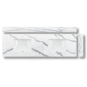 73" Vanity Quartz Counter Top-Double Sink